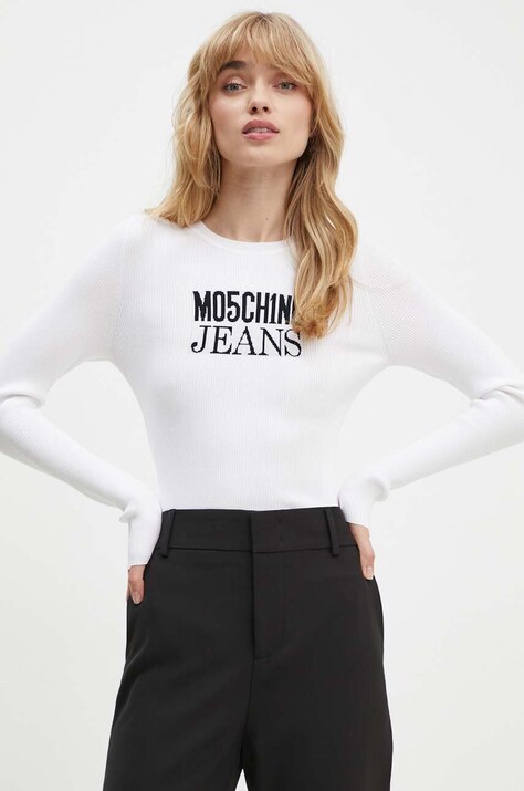 Πουλόβερ Moschino Jeans χρώμα: μπεζ, 0926.8205