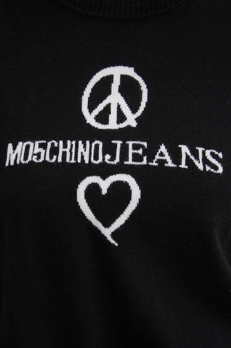Вовняний светр Moschino Jeans — AW24-SWD09W, чорний — фото 5