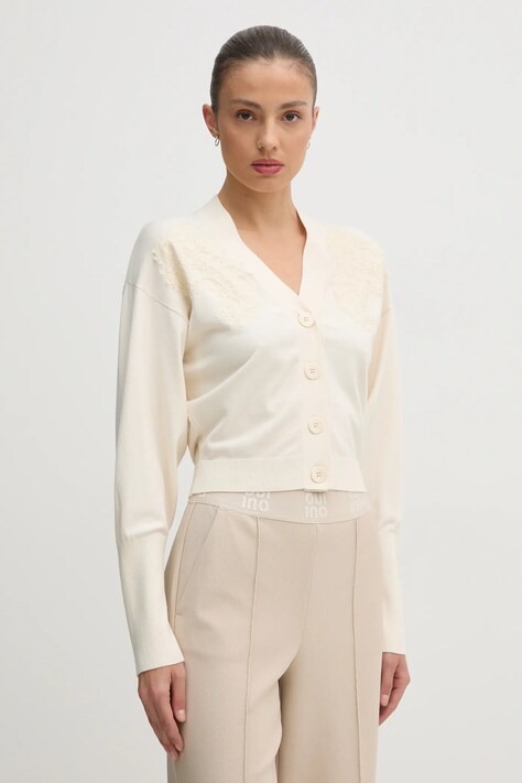 United Colors of Benetton kardigan damski kolor beżowy lekki 17Q3D604K