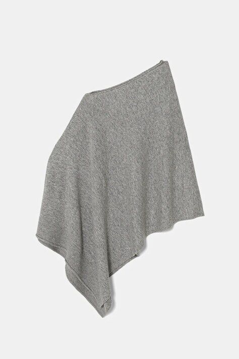 United Colors of Benetton poncho din amestec de lână culoarea bej, 1235DU01A