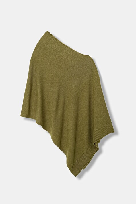 Pončo s prímesou vlny United Colors of Benetton béžová farba, 1235DU01A
