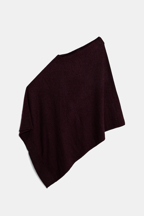 United Colors of Benetton poncho z domieszką wełny kolor bordowy 1235DU01A