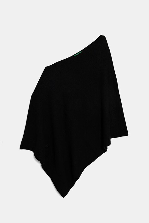 Pončo s prímesou vlny United Colors of Benetton béžová farba, 1235DU01A