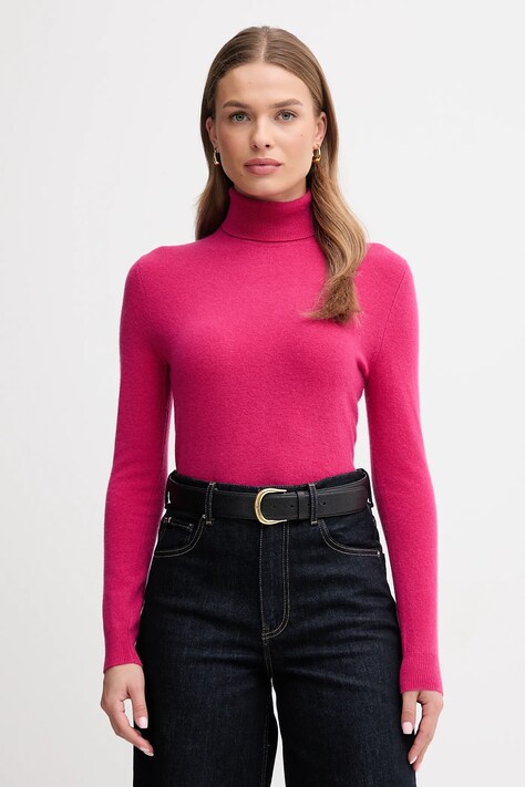 United Colors of Benetton gyapjú pulóver szürke, garbónyakú, 1002D2348