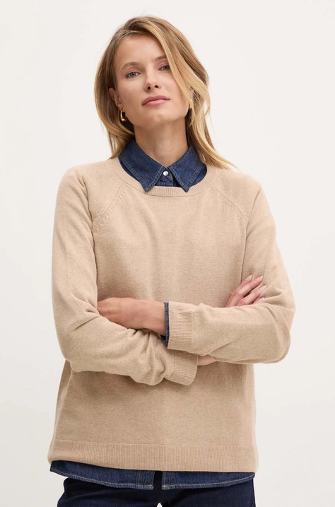 United Colors of Benetton sweter z domieszką wełny damski kolor beżowy lekki 1035D1P17