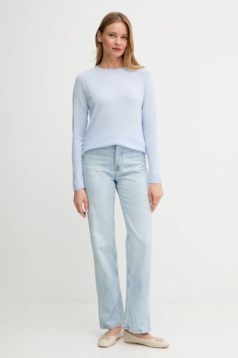 United Colors of Benetton светр жіночий з додаванням вовни — AW24-SWD0CS, блакитний — фото 2