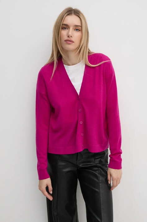 United Colors of Benetton kardigan wełniany kolor różowy lekki 11AHD603P