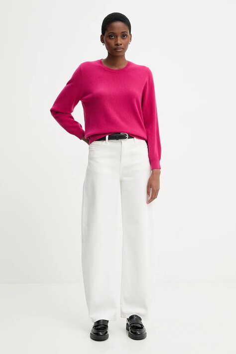 United Colors of Benetton sweter wełniany damski kolor różowy 1002D10BG