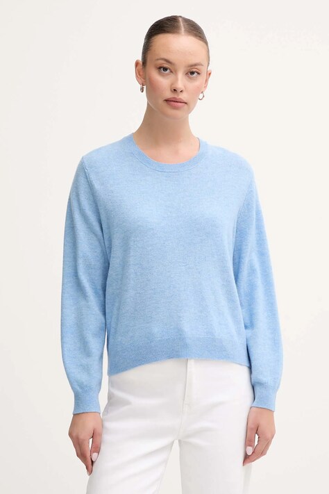 United Colors of Benetton sweter wełniany damski kolor niebieski lekki 1002D10BG