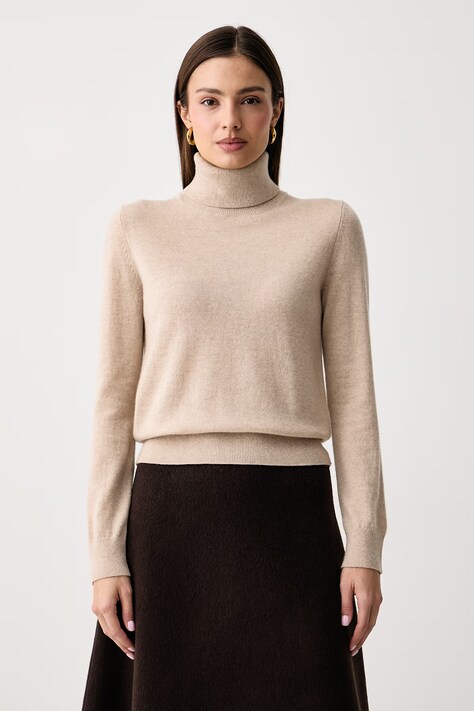 United Colors of Benetton Sweter damski kaszmirowy beżowy 1033D202D