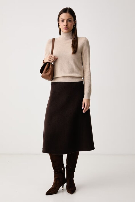 United Colors of Benetton Sweter damski kaszmirowy beżowy 1033D202D