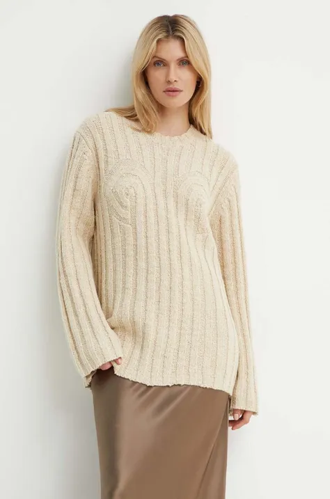 Вълнен пуловер By Malene Birger CIRRA дамски в бежово от топла материя Q72457001