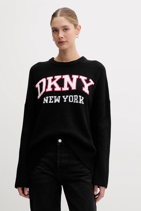 Dkny sweter damski kolor czarny lekki DJ4R0362