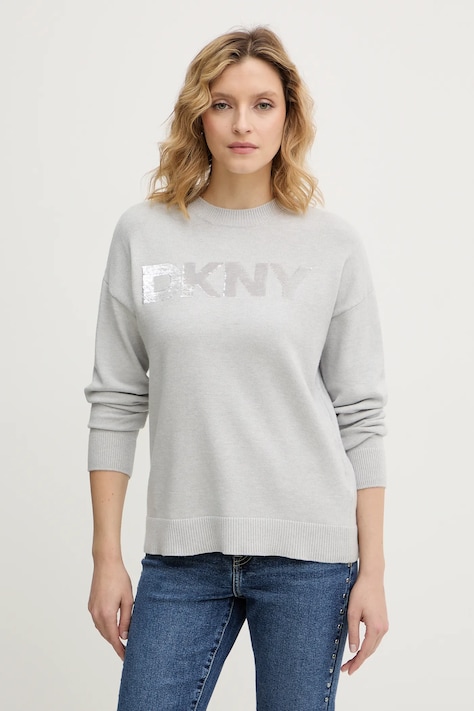 Dkny sweter damski kolor szary lekki DJ4R0407