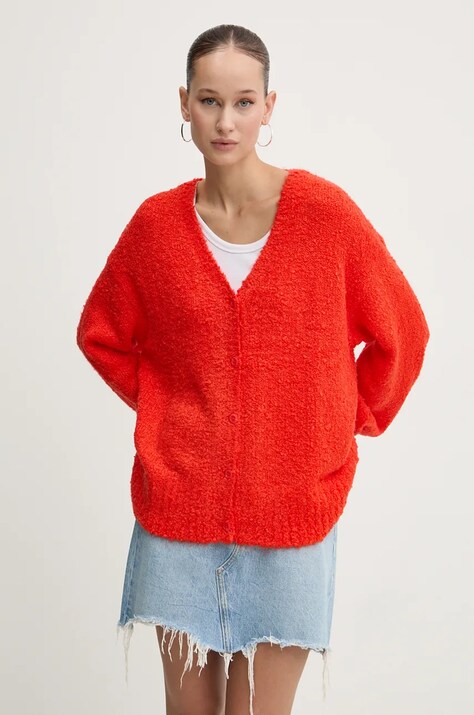 Kardigán Vans dámsky, červená farba, VN000J4HD401