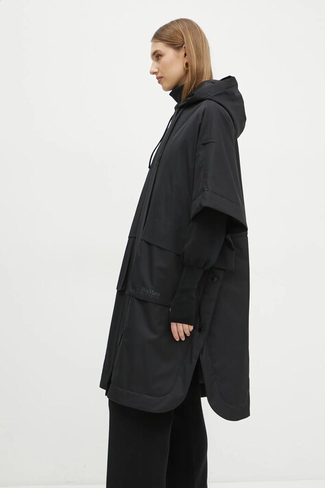 Max Mara Leisure geaca femei, culoarea negru, de tranzitie, 2426736018600