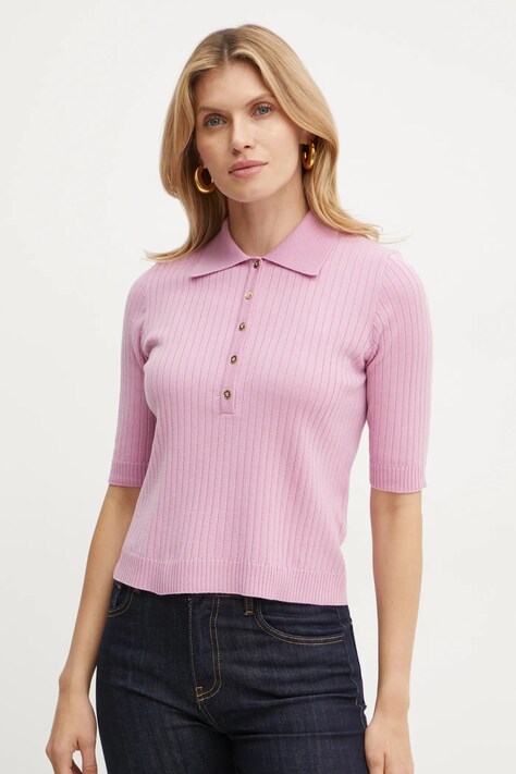 Luisa Spagnoli pulover de lana femei, culoarea roz, light, 58548