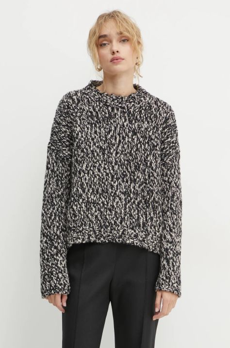 Weekend Max Mara sweter wełniany damski kolor czarny ciepły 2425366062600