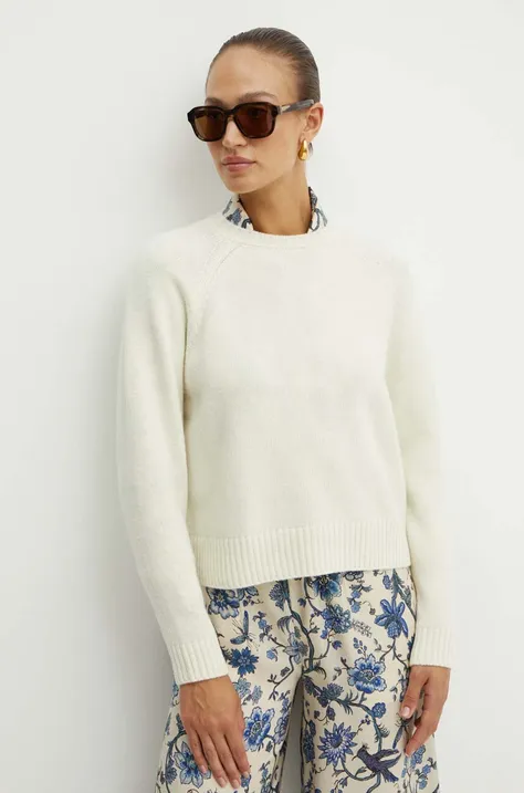 Weekend Max Mara sweter wełniany damski kolor beżowy  2425366162600