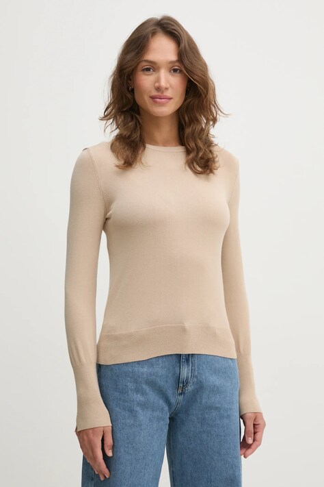 United Colors of Benetton pulover femei, culoarea bej, light, 104HD10CB