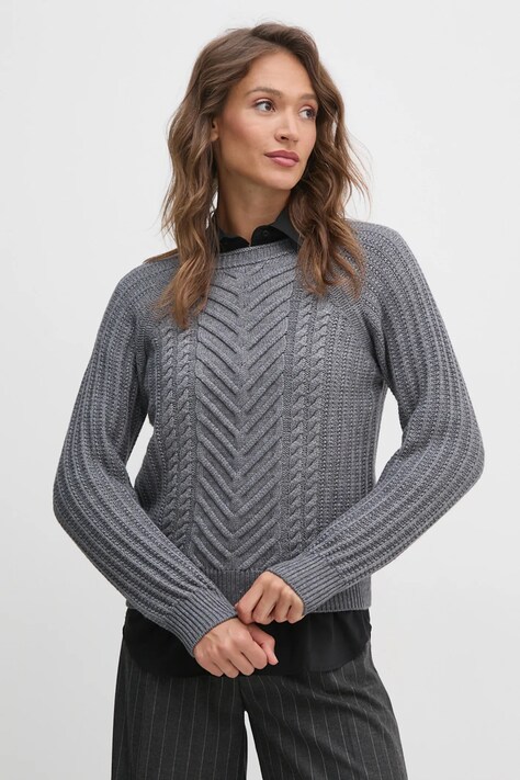 United Colors of Benetton pulover de lana femei, culoarea gri, 142ND10CA