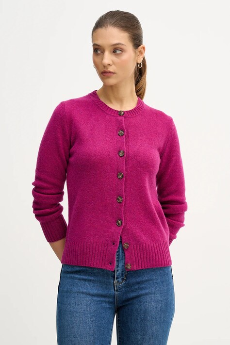 United Colors of Benetton kardigan wełniany kolor fioletowy 103ME500L