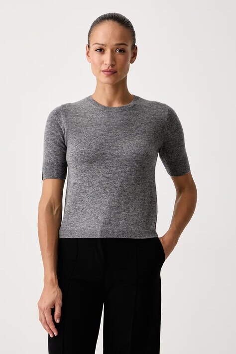 United Colors of Benetton Maglione a maniche corte da donna in lana grigio 1002D10D2