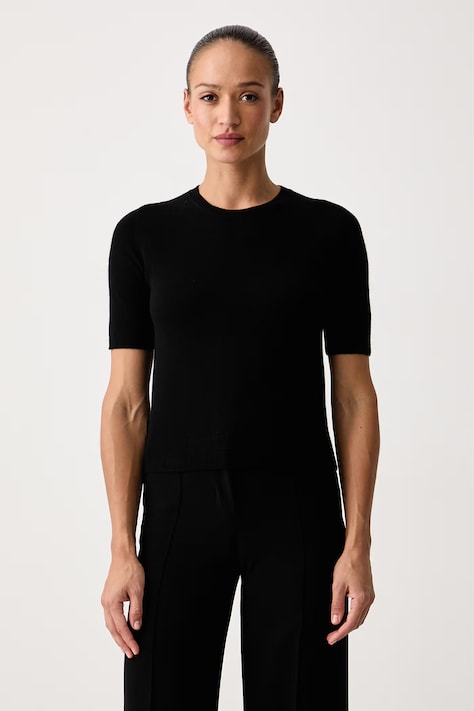 United Colors of Benetton Maglione a maniche corte da donna in lana nero 1002D10D2