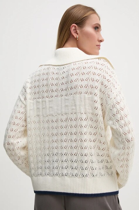 Pepe Jeans pulover IVA femei, culoarea bej, light, PL702165