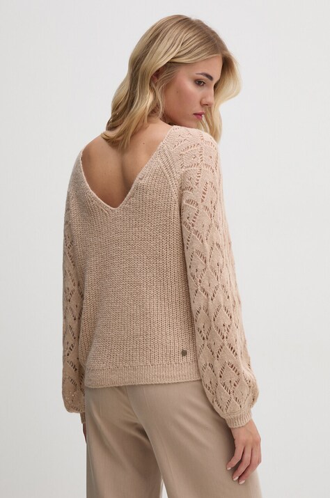Pepe Jeans pulover HAILEY femei, culoarea bej, PL702219