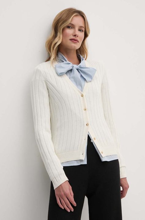 Πλεκτή ζακέτα Pepe Jeans IZABEL CARDIGAN χρώμα: μπεζ, PL702225