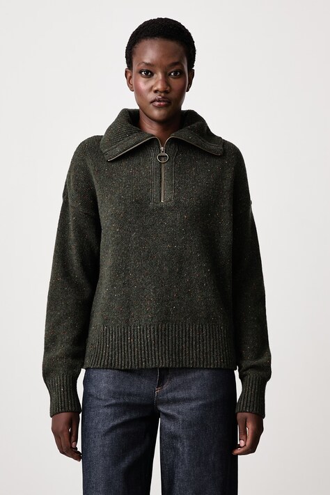 Barbour Sweter damski z wełną zielony LKN1579