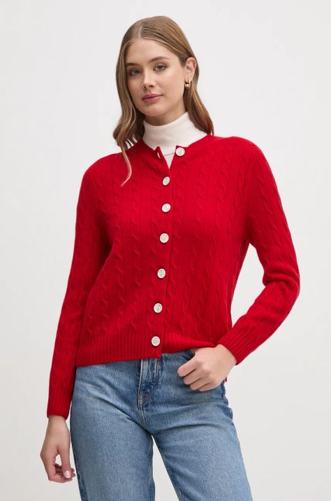 Barbour cardigan in lana Barbour x Alexa Chung colore rosso LKN1608