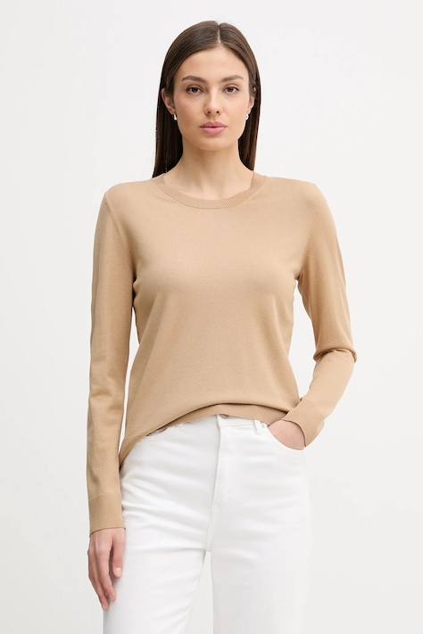 Sisley sweter damski kolor beżowy lekki 17Q3M100F