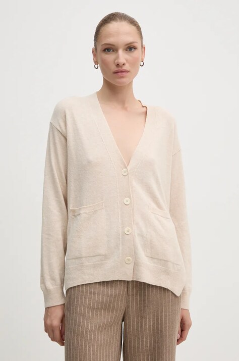 Ζακέτα με μείγμα κασμίρ Sisley χρώμα: μπεζ, 102HM601Z