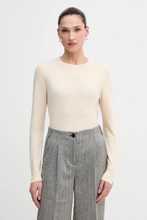 Sisley sweter damski kolor beżowy lekki 102HM100F