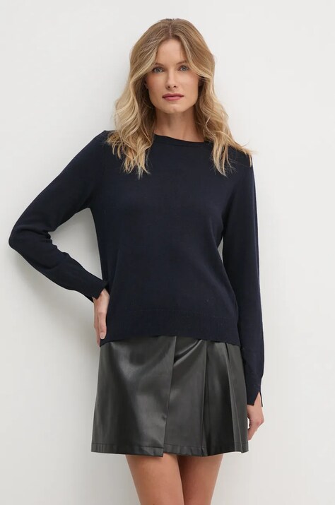 Sisley pulover din amestec de lână femei, culoarea bleumarin, light, 102HM100F