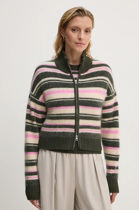Samsoe Samsoe cardigan din lana JEANNE culoarea verde, light, F23300143