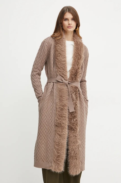 Kardigan Marciano Guess PAULA za žene, boja: smeđa, topli, 4BGR47 5618Z