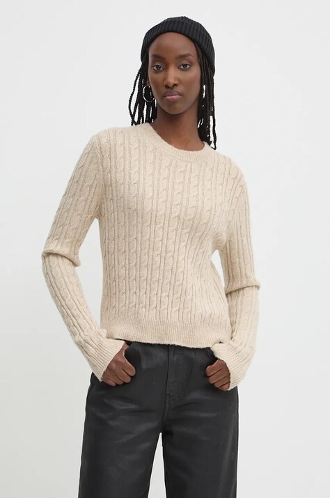Superdry pulover femei, culoarea bej, W6110565A-C2X
