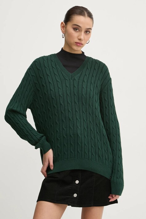 Superdry pulover de bumbac culoarea verde, W6110588A-B6S