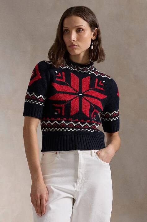 Polo Ralph Lauren maglione in lana donna colore blu navy  211947919