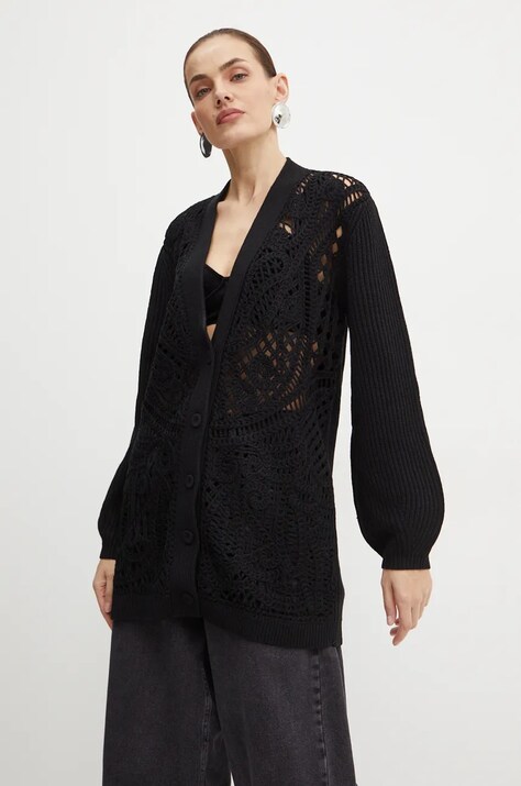 Twinset kardigan wełniany kolor czarny 242TP3475