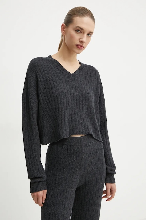 Twinset pulover de lana femei, culoarea gri, light, 242TT3360