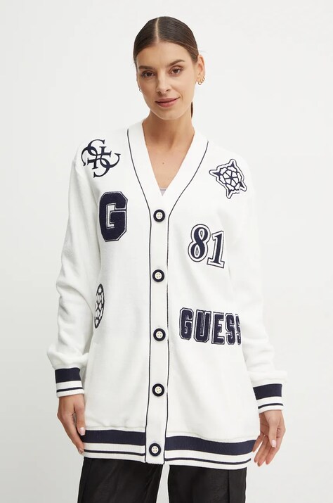 Guess cardigan RAQUELLE femei, culoarea alb, V4BQ08 KCHV0