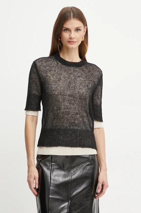 CALVIN KLEIN JEANS - Maglione dolcevita donna con logo - nero - J20J224229BEH