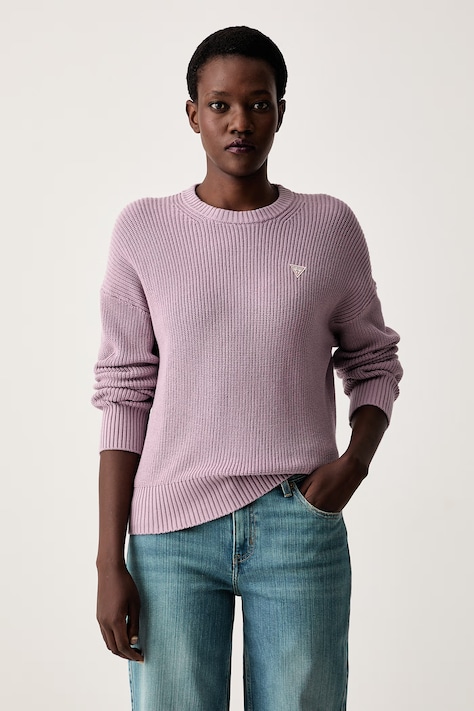 Guess Jeans pulover pentru femei din bumbac violet W4BR08 Z3HM1