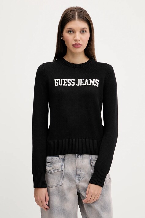 Хлопковый свитер Guess Jeans цвет синий  W4BR10 Z3HM1