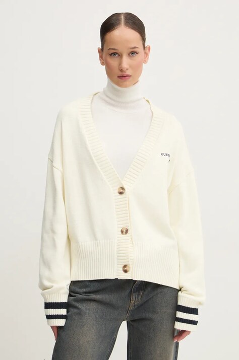Guess Jeans cardigan din bumbac culoarea bej, W4BR81 Z3HM1