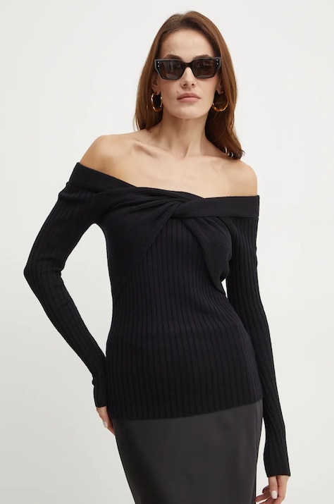 Свитер Guess MILANA женский цвет чёрный с полугольфом W4BR0B Z2V42